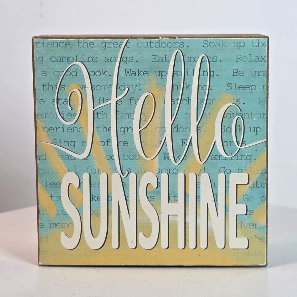 Hello Sunshine Wooden Block Sign